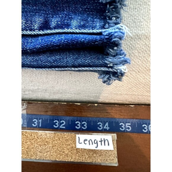 Ceros Distressed Straight Asymmetrical Front Woman's Jeans Size 30 Denim Blue - Picture 6 of 16